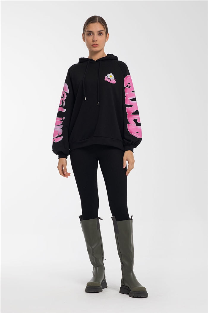 Avrile Baskılı Sweatshirt  SİYAH  A21-10508
