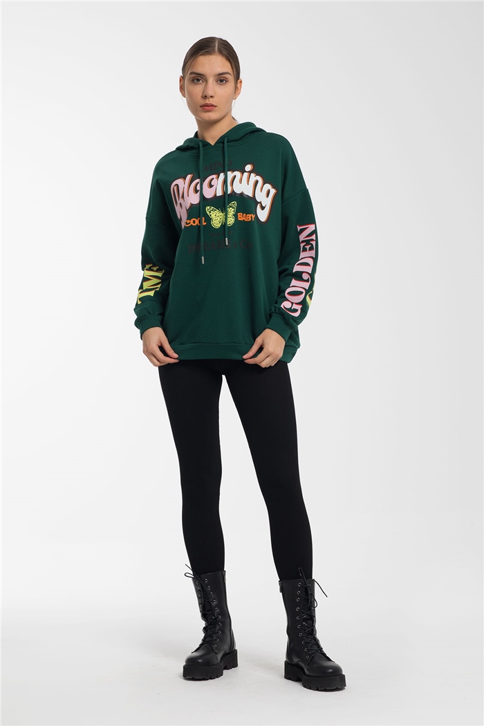 Avrile Baskılı Sweatshirt  ZÜMRÜT  A21-10507