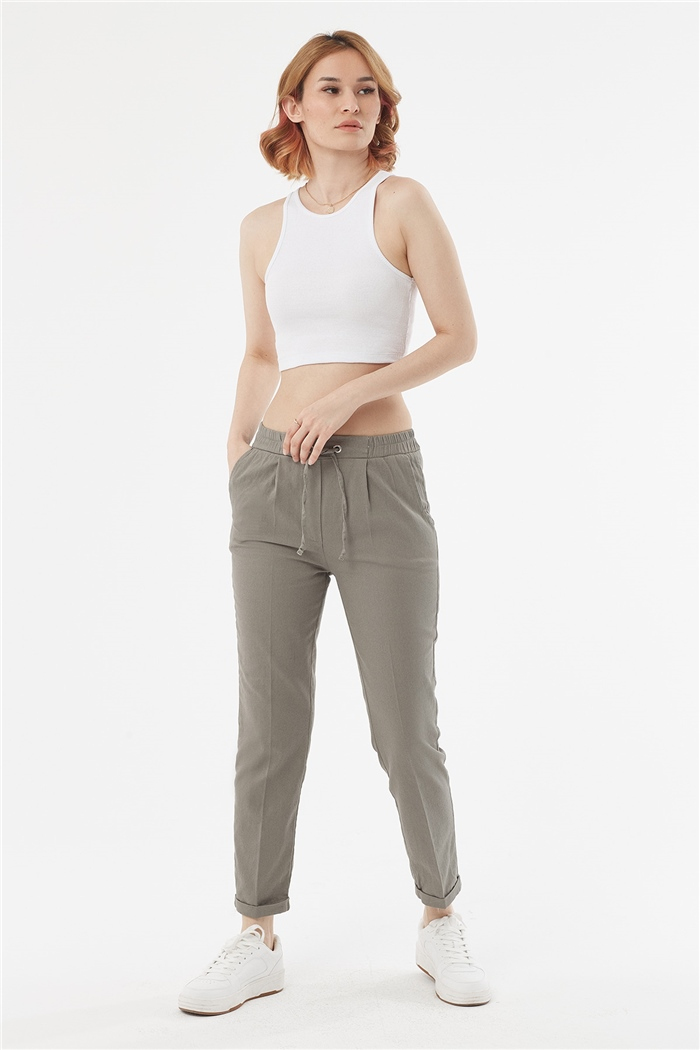 Avrile BELİ BİYELİ PANTOLON  HAKİ  AP22-1009