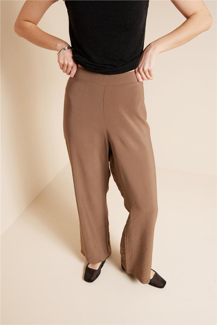 Avrile  BELİ LASTİKLİ PANTOLON KAHVE A25-10344