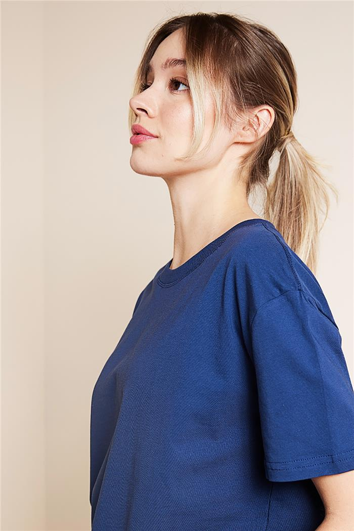Avrile  BİSİKLET YAKA KISA KOLLU T-SHIRT İNDİGO A25-10341
