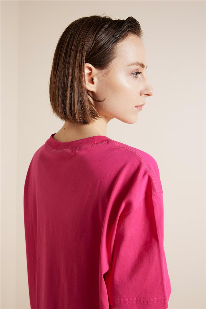 Avrile  BİSİKLET YAKA KISA KOLLU T-SHIRT FUŞYA A25-10341