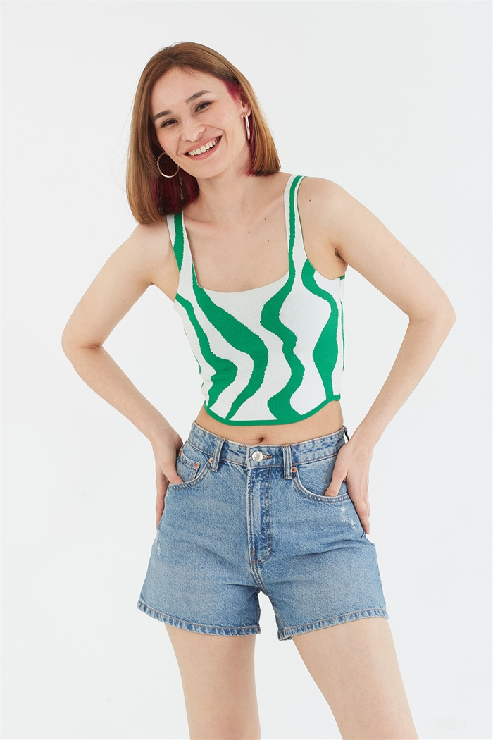 Avrile Dalga Desen Atlet  BENETTON-BEYAZ  A92042-S