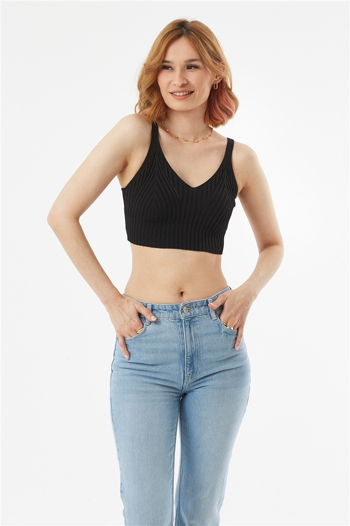 Avrile Fitilli Atlet  SİYAH  A92086-S