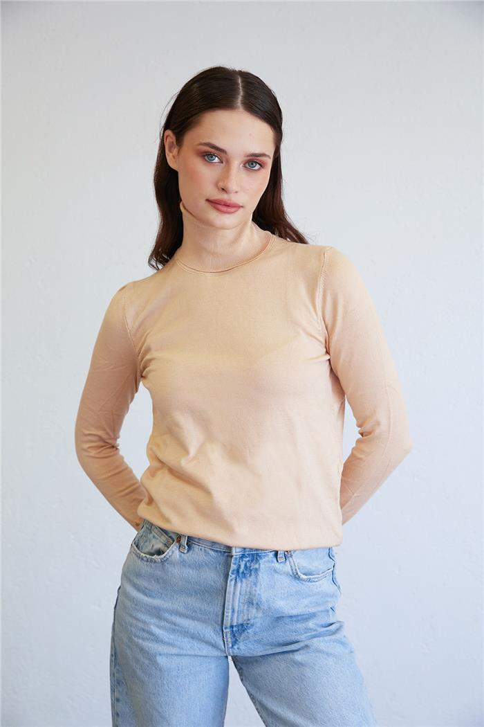 Avrile Kadın Balıkçı Yaka Basic Triko Kazak CAMEL A92209-S
