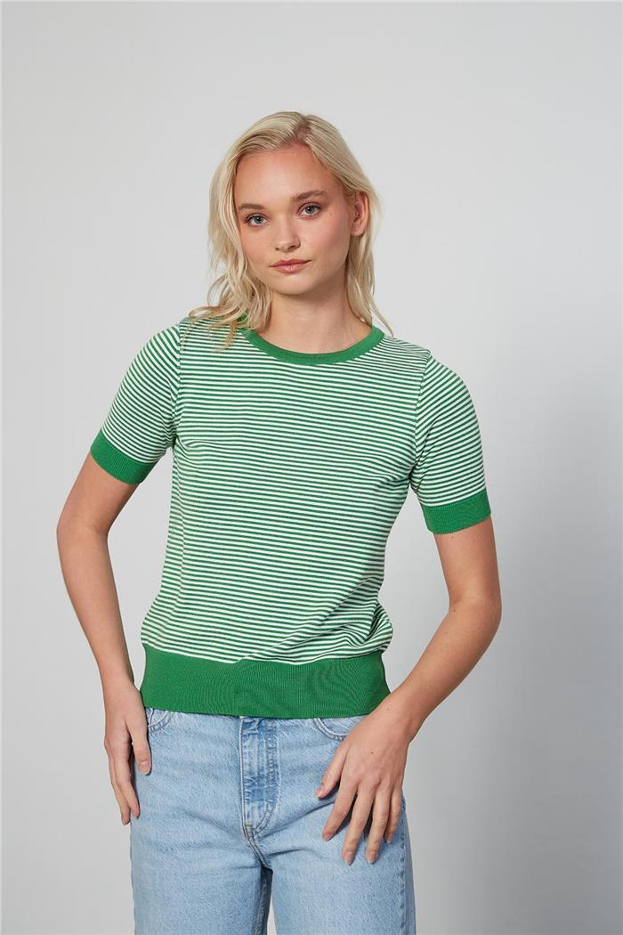 Avrile Kadın ÇİZGİLİ  KAZAK BENETTON-BEYAZ A92322-S