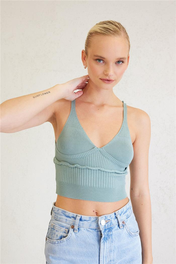 Avrile Kadın Fitilli Triko Top MİNT A92336-S