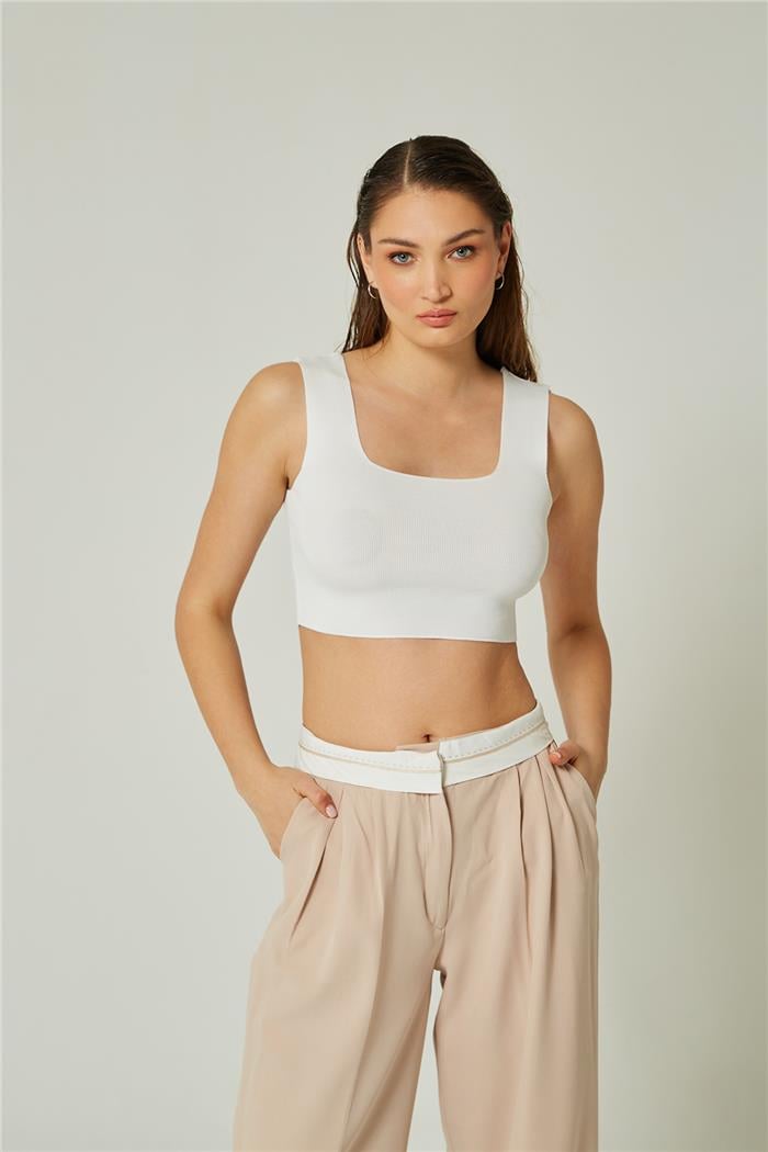 Avrile Kadın Kare Yaka Atlet BEYAZ A92004-S