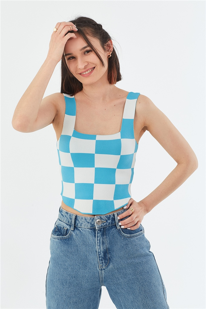 Avrile Kare Yaka Dama Desen Atlet  AQUA-HAM EKRU  A92053-S