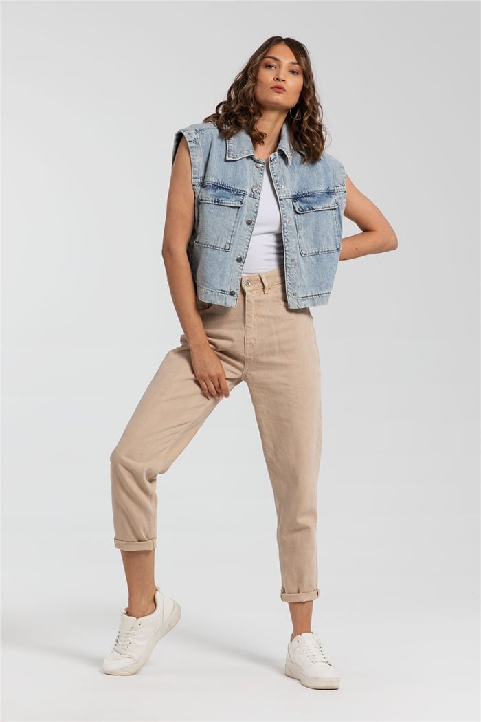 Avrile Kot Yelek  BUZ MAVİ  AP21-1008