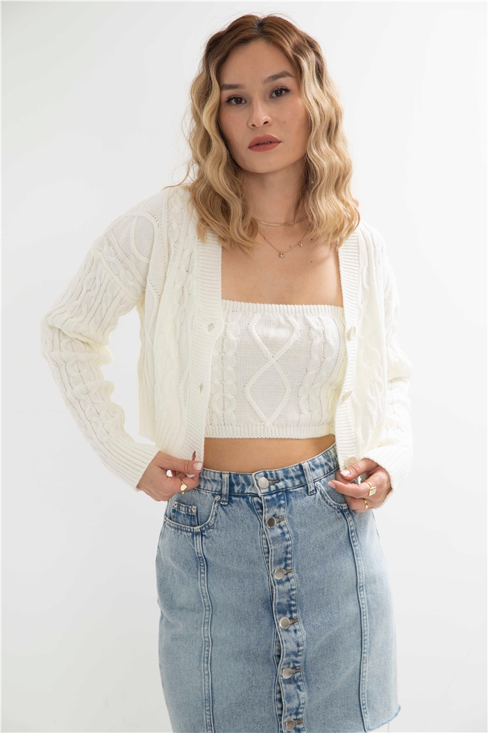 Avrile Triko Hırka Ve Top Takım  EKRU  A92204-S