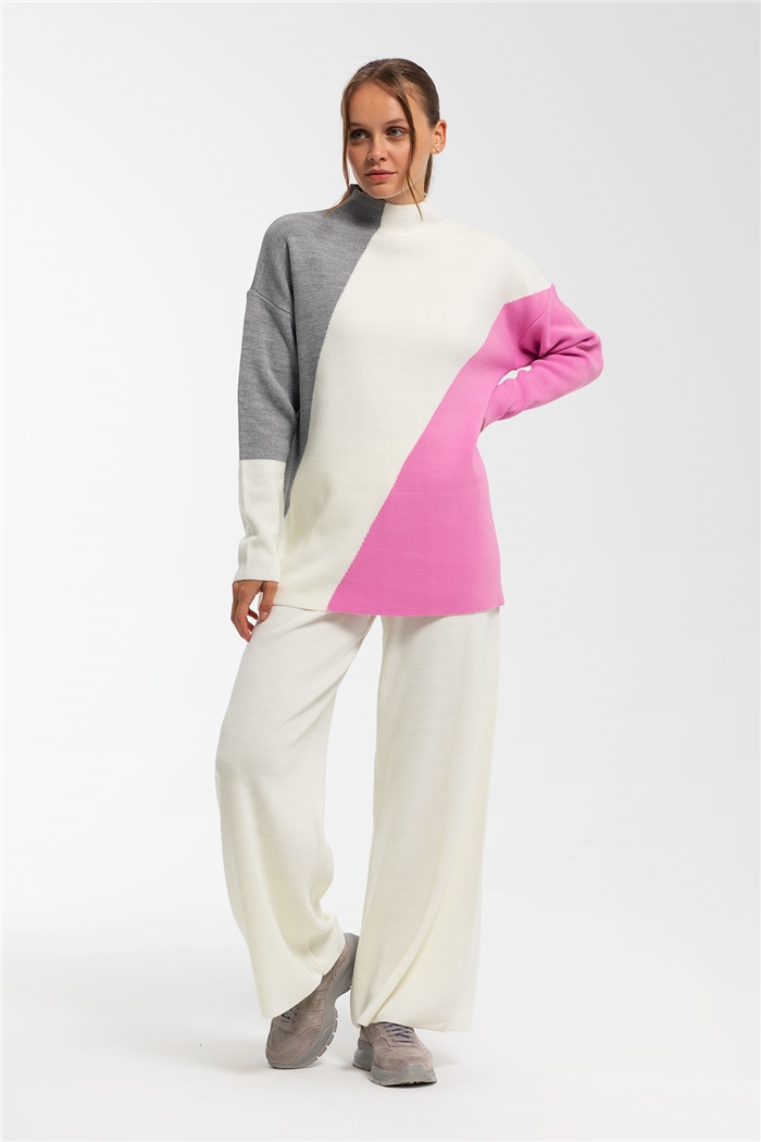 Avrile Triko Takım  PEMBE-EKRU  A91840-S