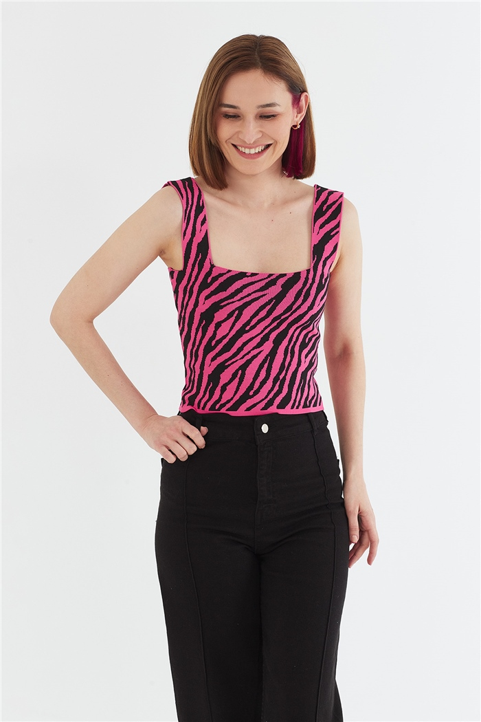 Avrile Zebra Desen Atlet  FUŞYA-SİYAH  A92050-S