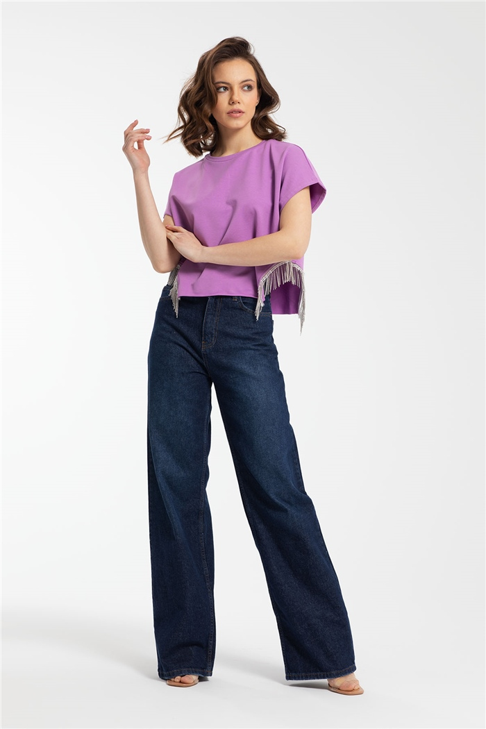 Avrile Zincirli Bluz  LİLA  A21-10403