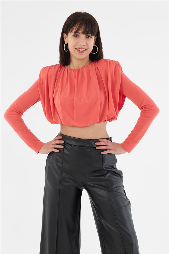 Nisan BÜZGÜLÜ BLUZ  CORAL  N22-1362