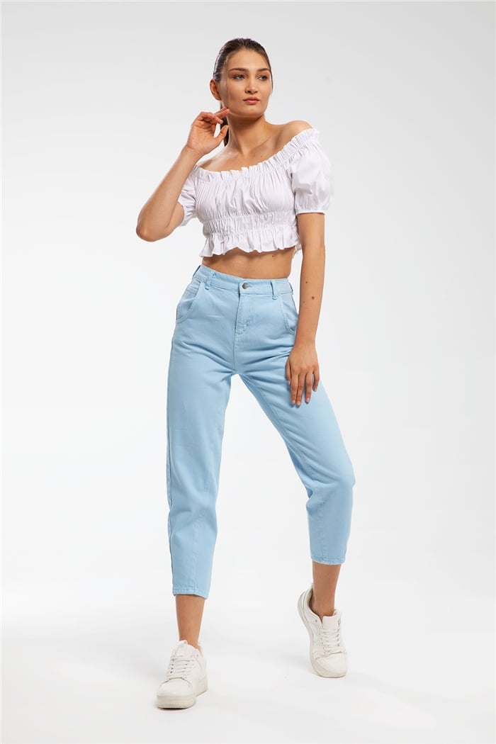 Nisan Fırfırlı Bluz  BEYAZ  N21-1134
