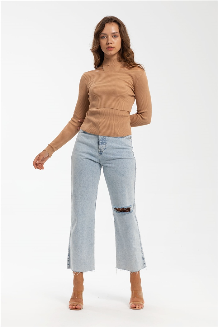 Nisan İkili Triko Bluz  CAMEL  TT3227-T