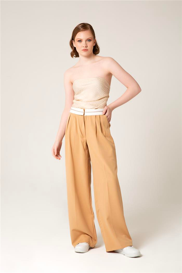 Nisan Kadın Kemerli Pantolon CAMEL N22-1573