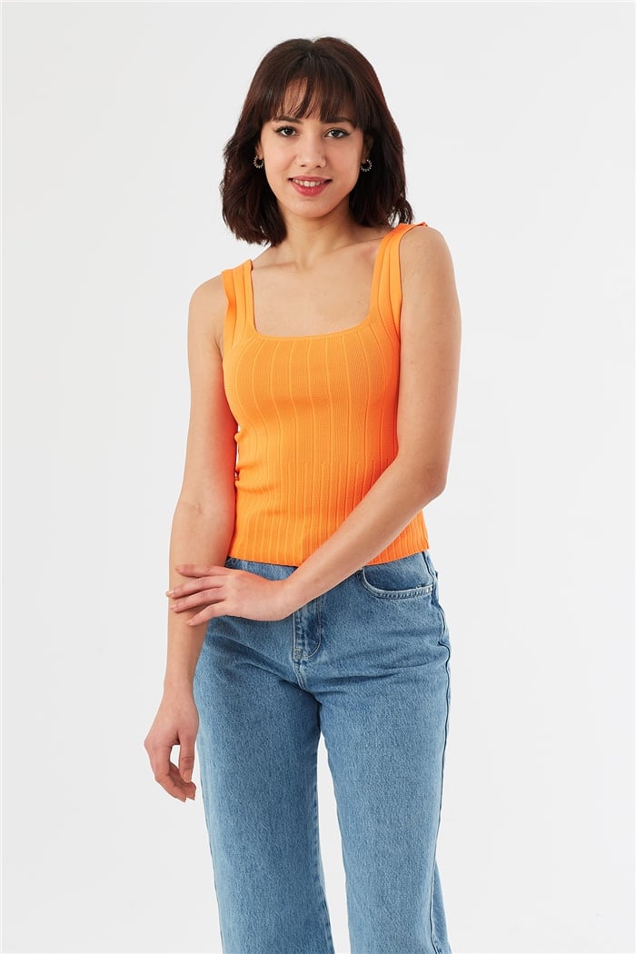 Nisan Kare Yaka Fitilli Atlet  NEON ORANJ  TT3578-Z