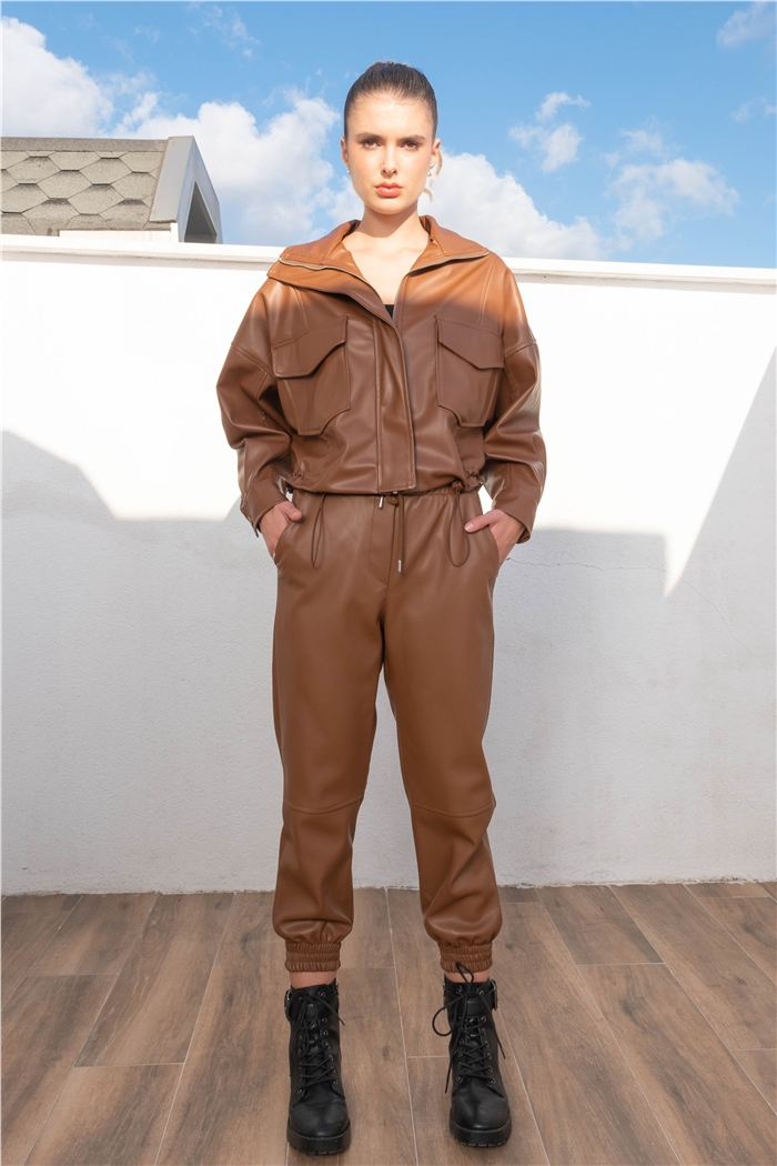 Nisan Oversize Deri Ceket  TABA  N22-1529