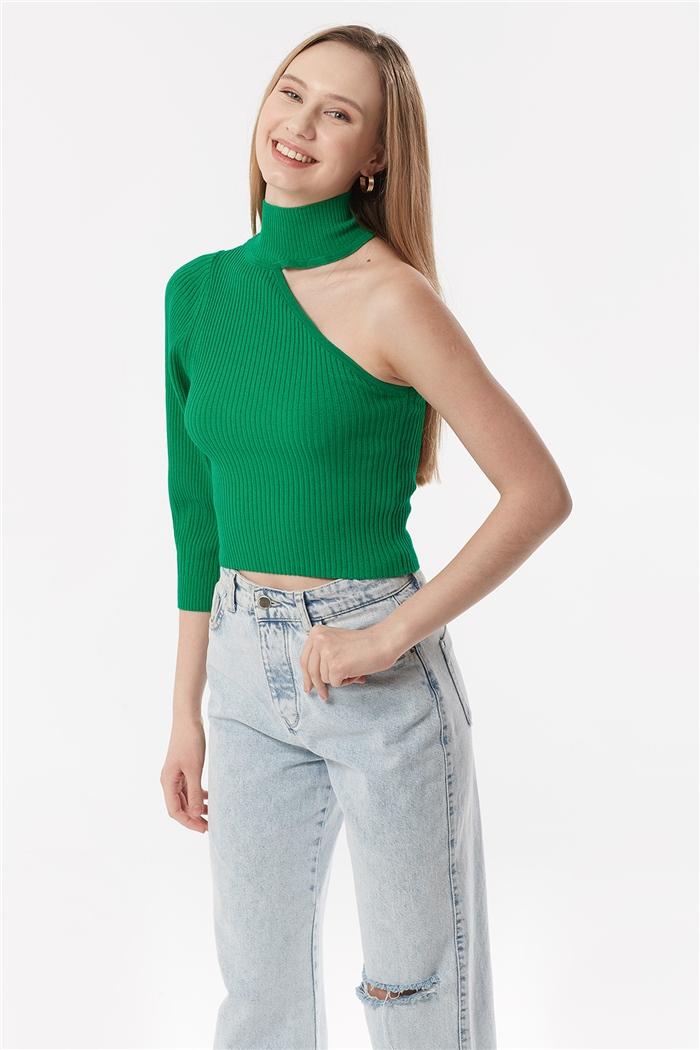 Nisan TEK KOLLU FİTİLLİ KAZAK  BENETTON  TT3399-Z