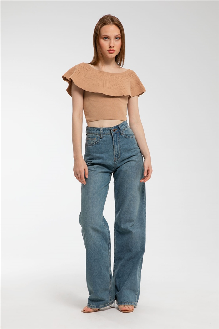 Nisan Triko Bluz  CAMEL  TT3045-T