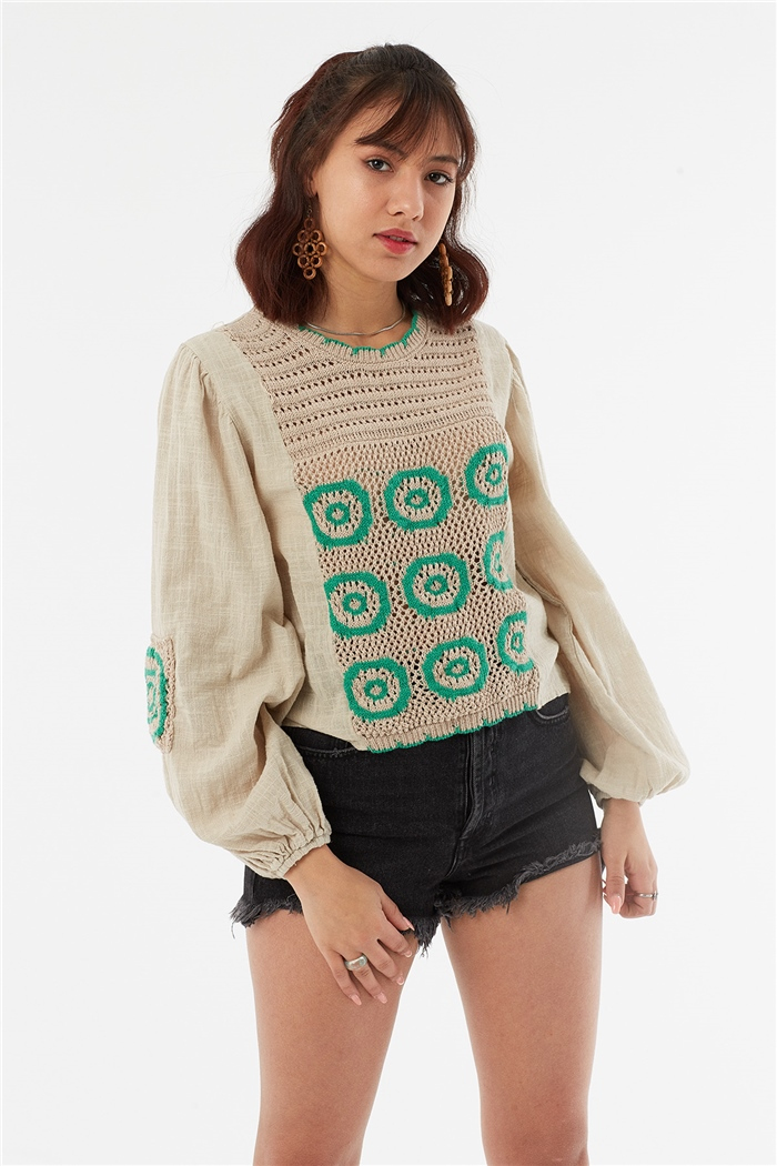 Nisan Triko Garnili Bluz  BENETTON  N22-1395