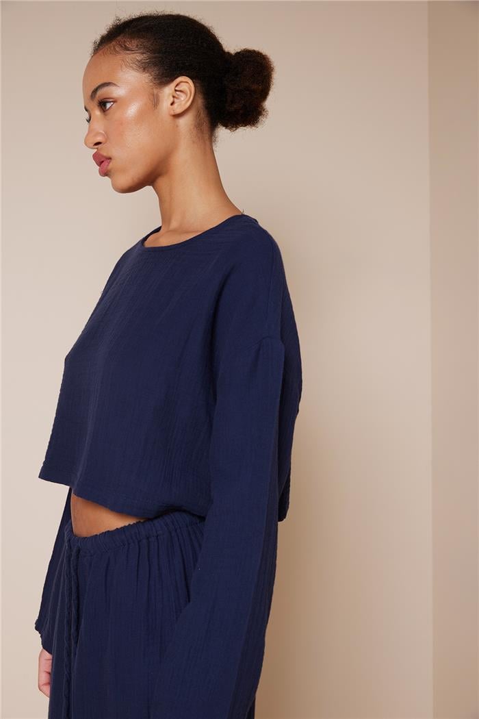 Nisan  UZUN KOLLU PAMUKLU ÜST LACİVERT NB25-1004