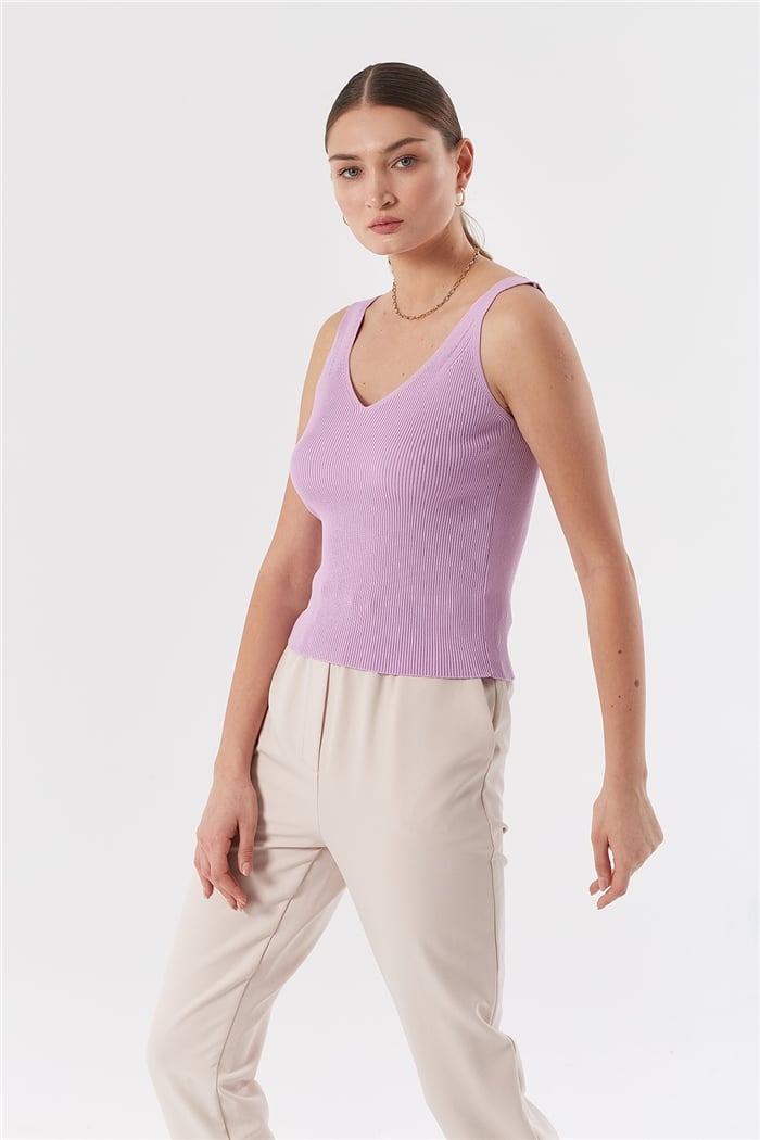 Nisan V YAKA FİTİLLİ ATLET  LİLA  TT3429-Z