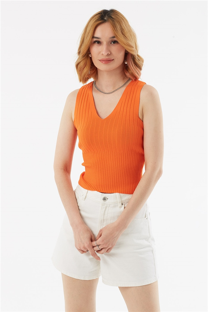 Nisan V Yaka Fitilli Atlet  ORANJ  TT3504-Z