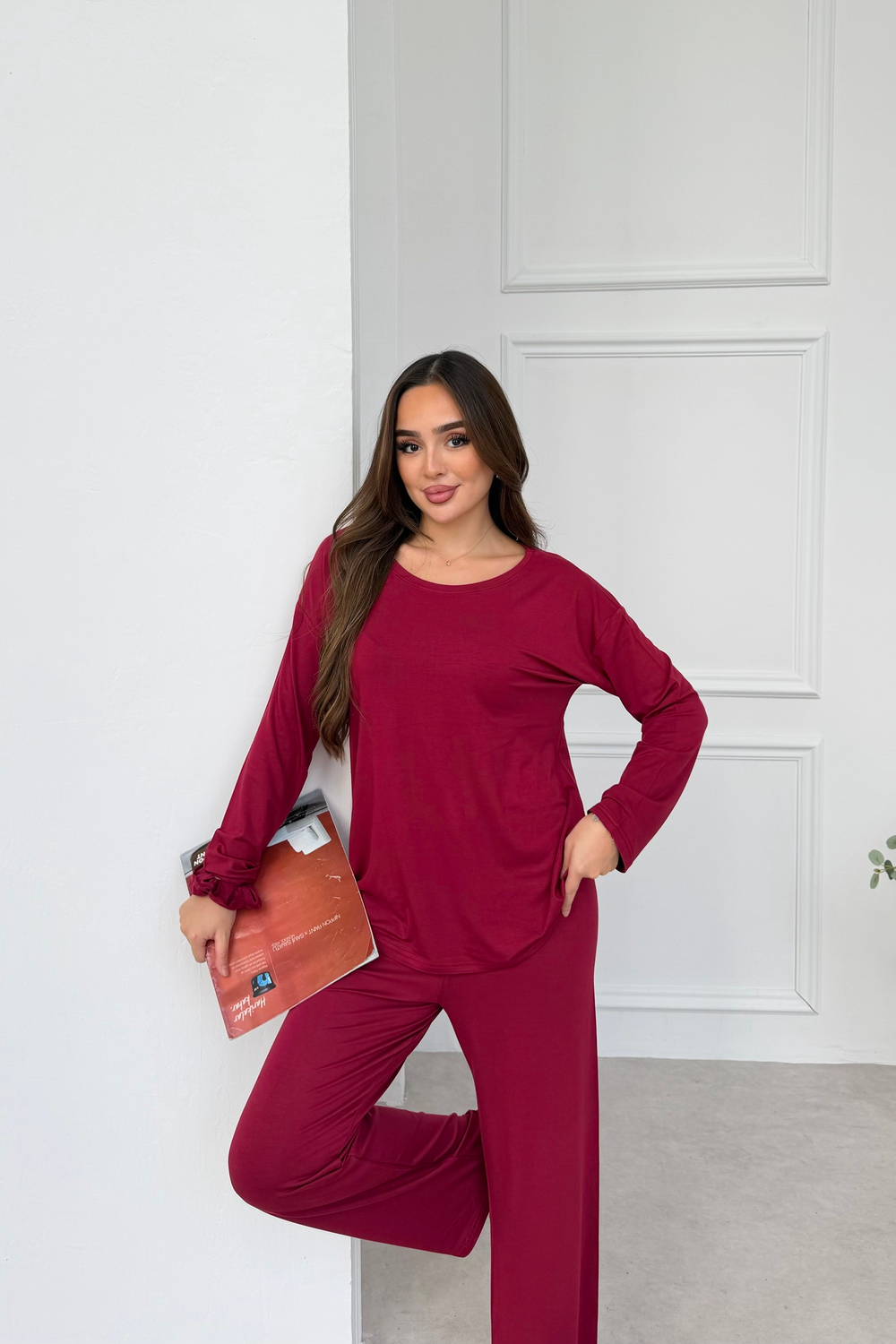 Relax Bordo Modal Pijama Takımı