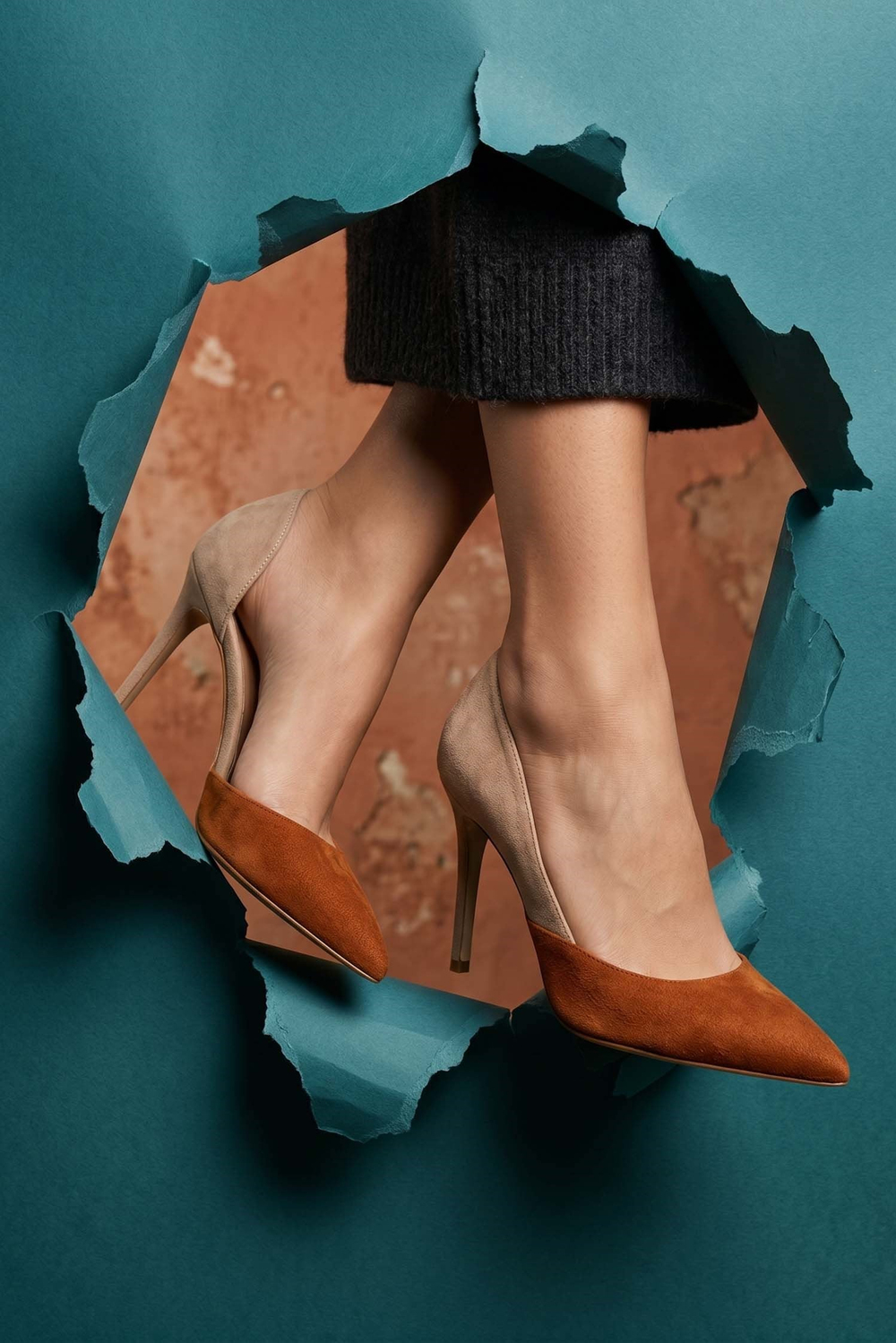 Bella Taba Bej Süet Stiletto