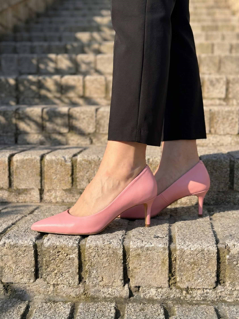 Glam Pembe Deri Stiletto