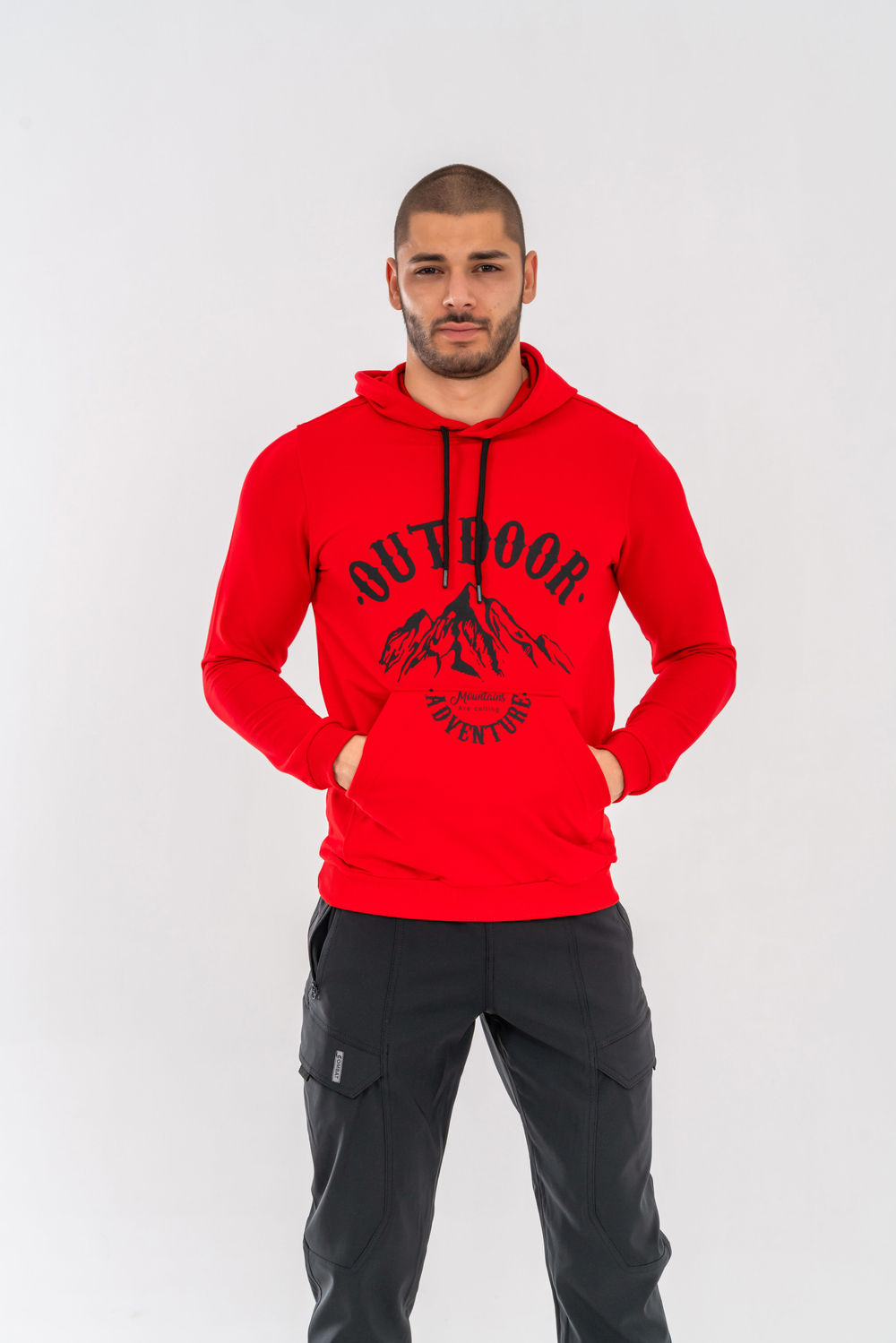 Combat Tactical Outdoor Tactik Baskılı Uzun Kol Sıfır Yaka Tişört Bisiklet Yaka Günlük Basic Sweatshirt - 904 - Kırmızı