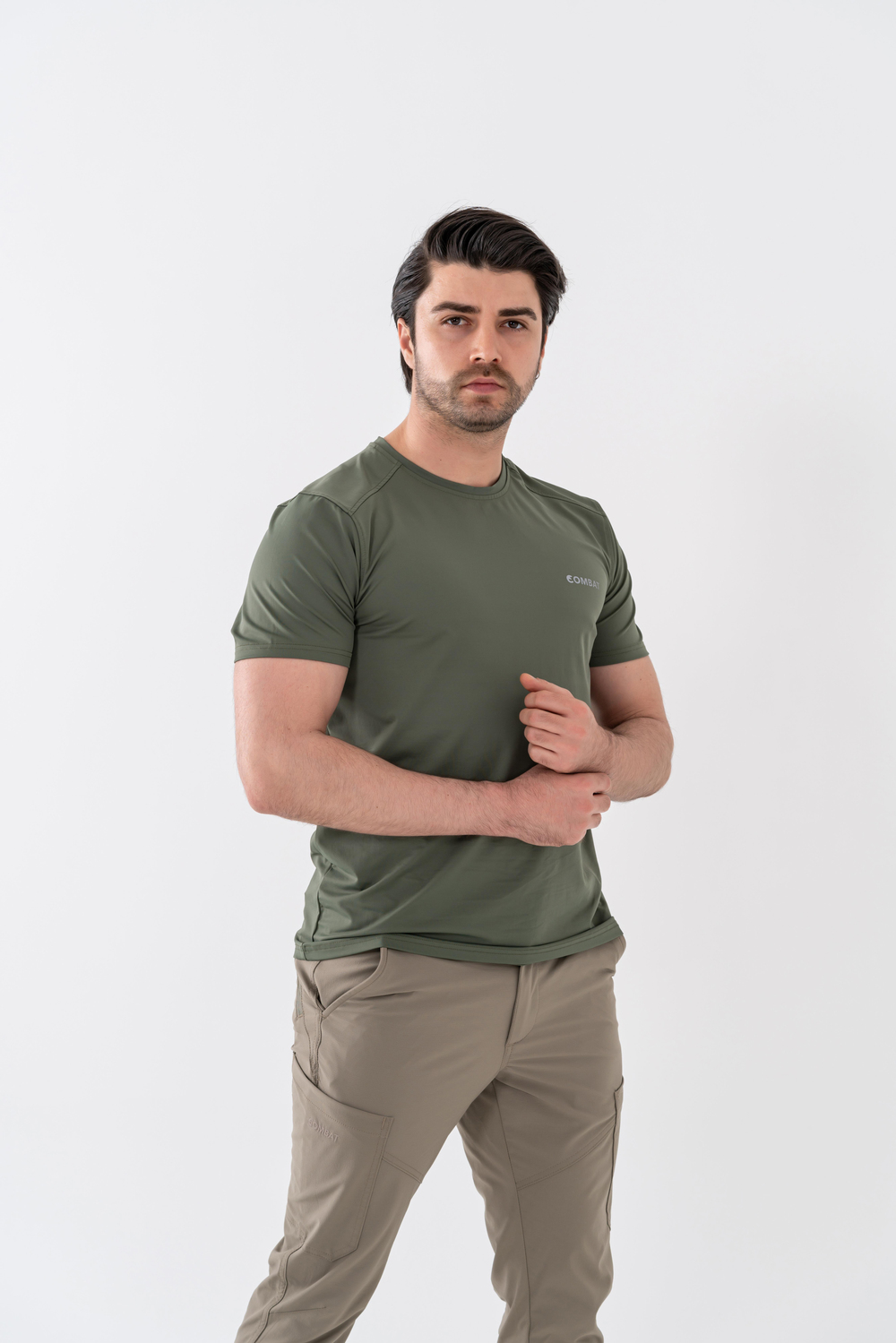Combat Tactical Outdoor Tişört Günlük Sıfır Yaka Sporcu Erkek Tişörtü T-Shirf -  807 SJY
