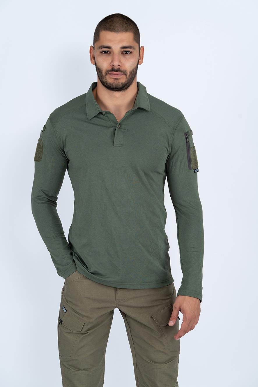 Combat Tactical Outdoor Taktik Tişört Lacost Polo Gömlek Yaka T-Shırt - 802 U.Kol Pıke