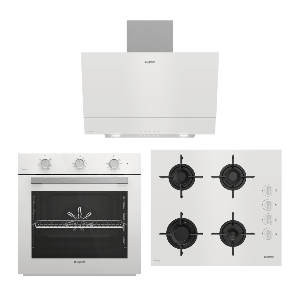 ARÇELİK HARMONİ BEYAZ SET (ADE 605 HB1 - AFC 221 HB - OCD T 601-1 EHB)