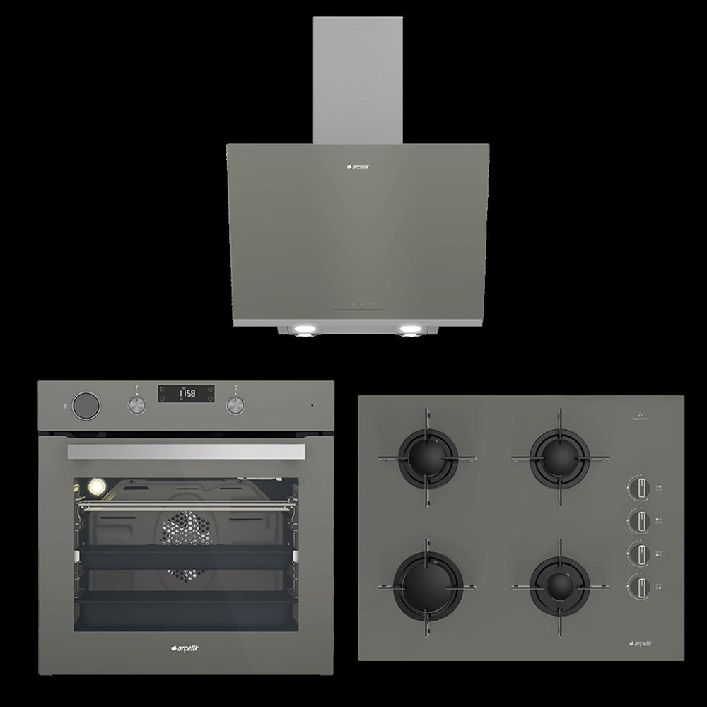 ARÇELİK GRION BUHAR DESTEKLİ AFRY SET (ADE 606-2 G - OCD T 651 EG - AFC 361 G)