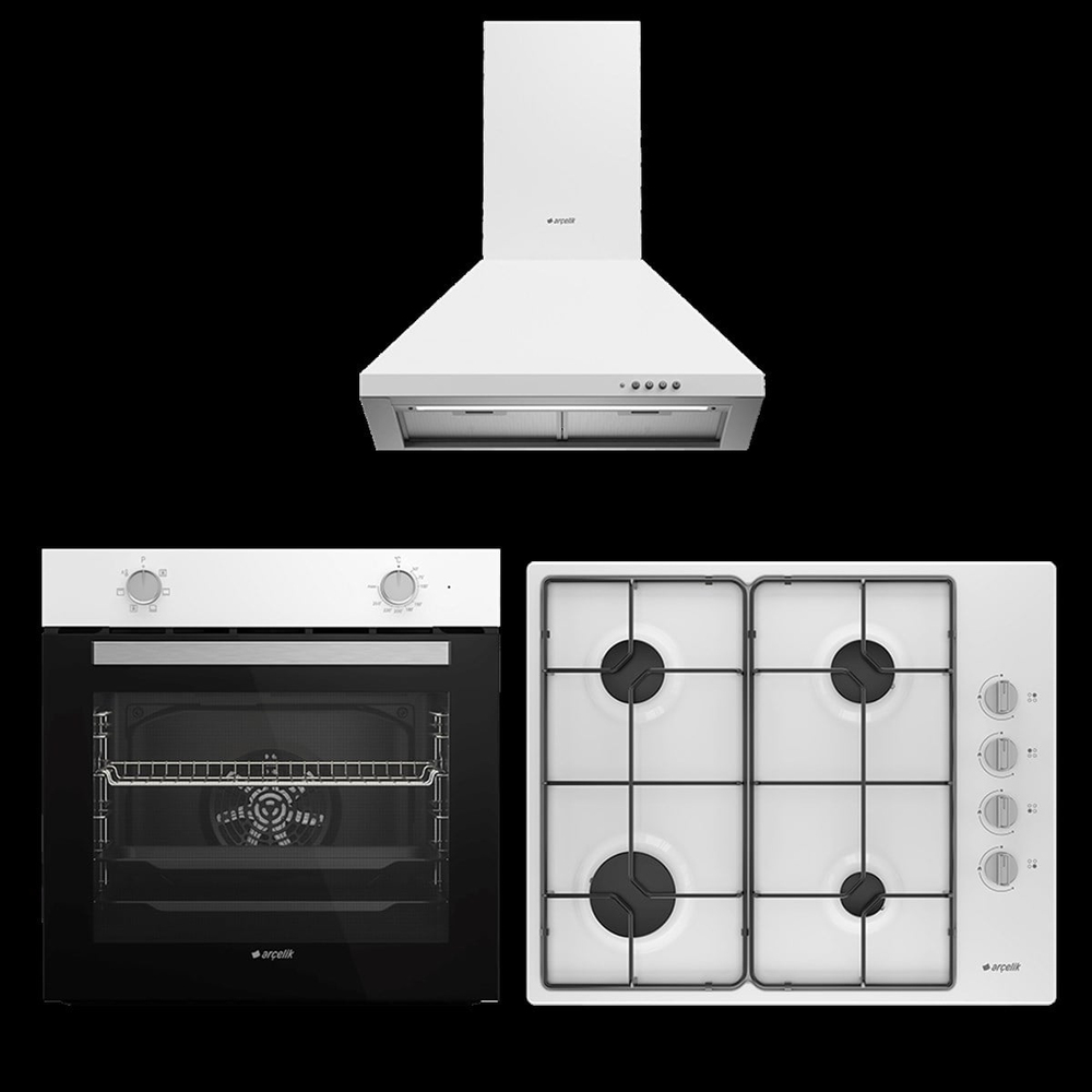 ARÇELİK KLASİK BEYAZ SET (P 27 YB - OMD D 611 EB - AFM 130 B)