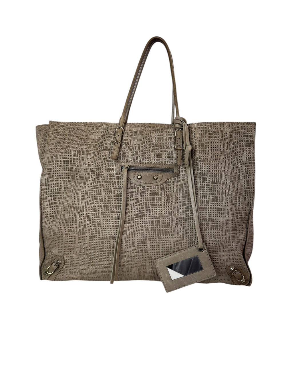 BALENCIAGA MINK A4 ZIP AROUND BAG