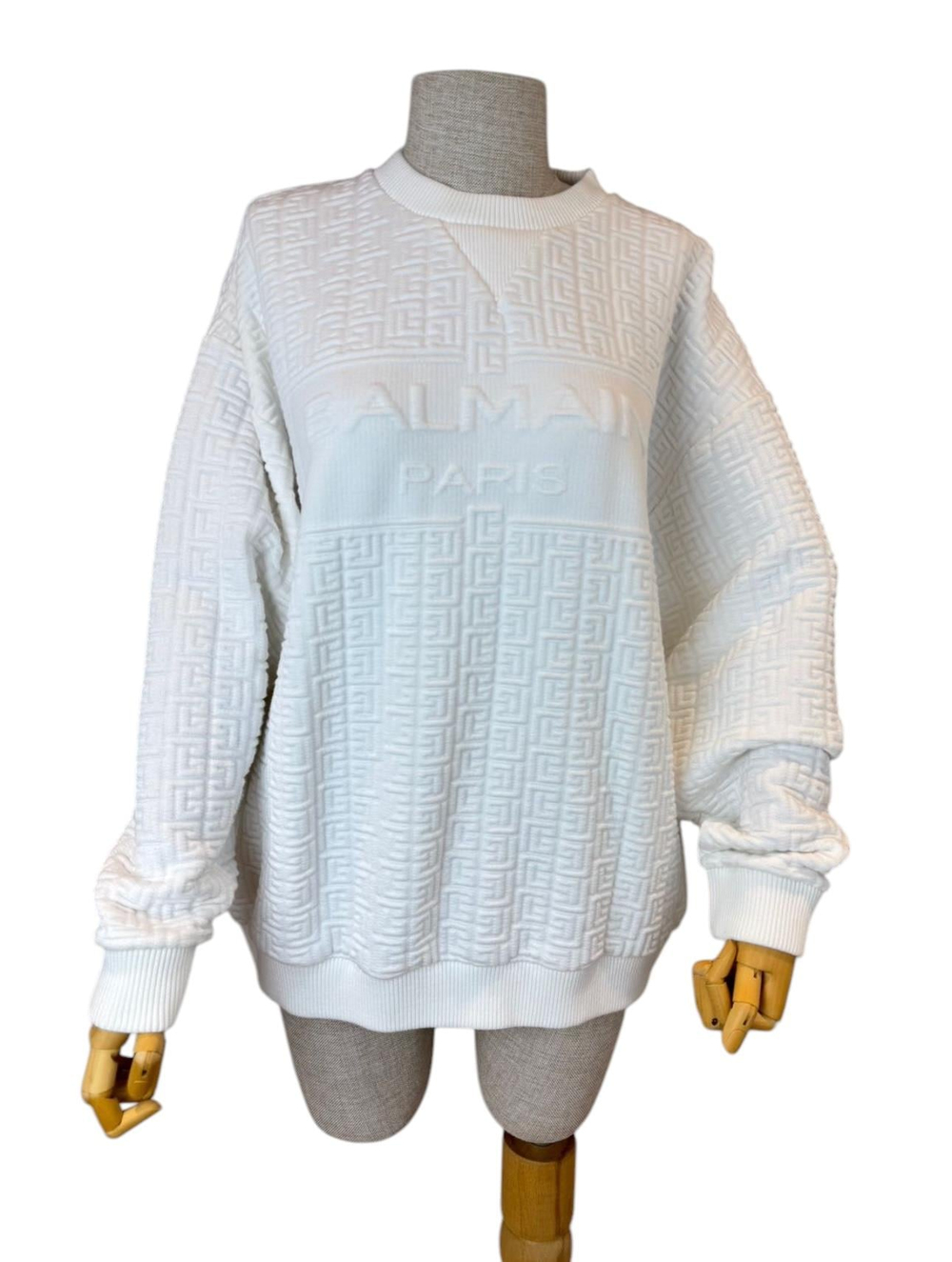BALMAIN WHITE LOGO SWEATSHIRT