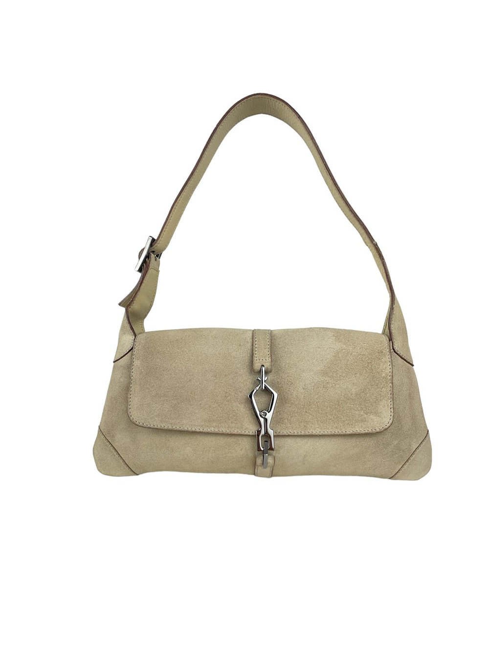 BEIGE SUEDE JACKIE POCHETTE