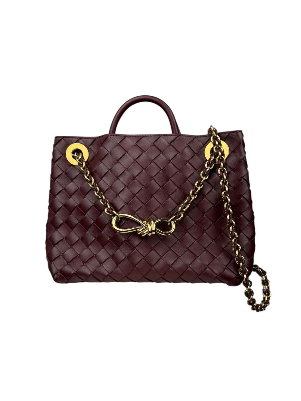 BOTTEGA VENETA BURGUNDY ANDIAMO BAG