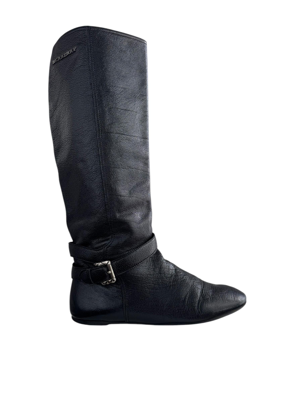 BURBERRY BLACK LEATHER BOOTS