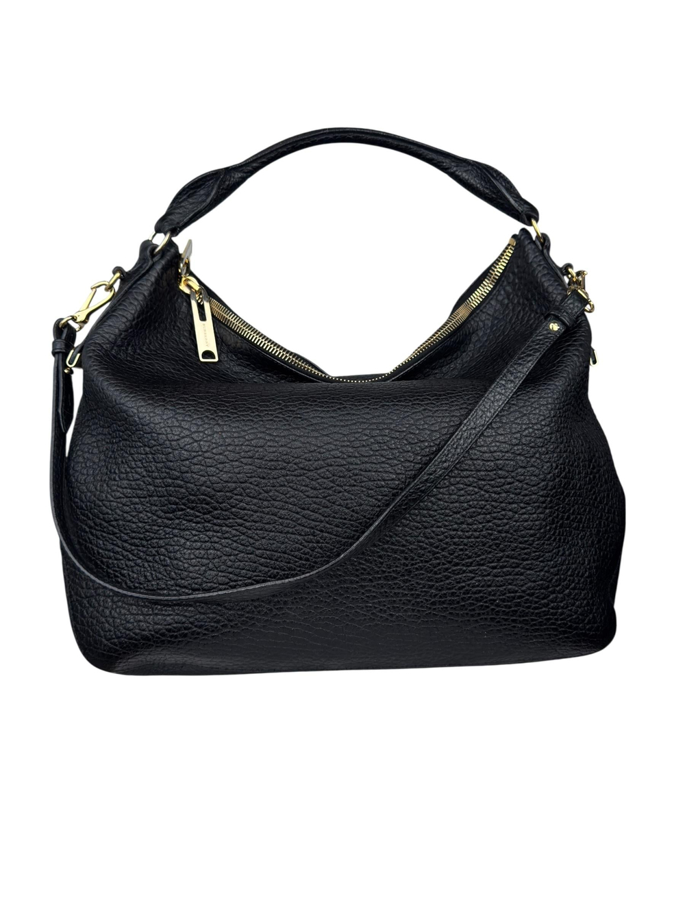BURBERRY BLACK LEATHER TOTE BAG