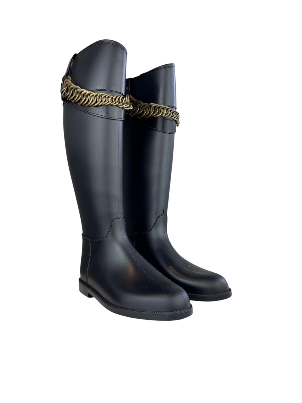BURBERRY HIGH KNEE CHAIN BOOTS