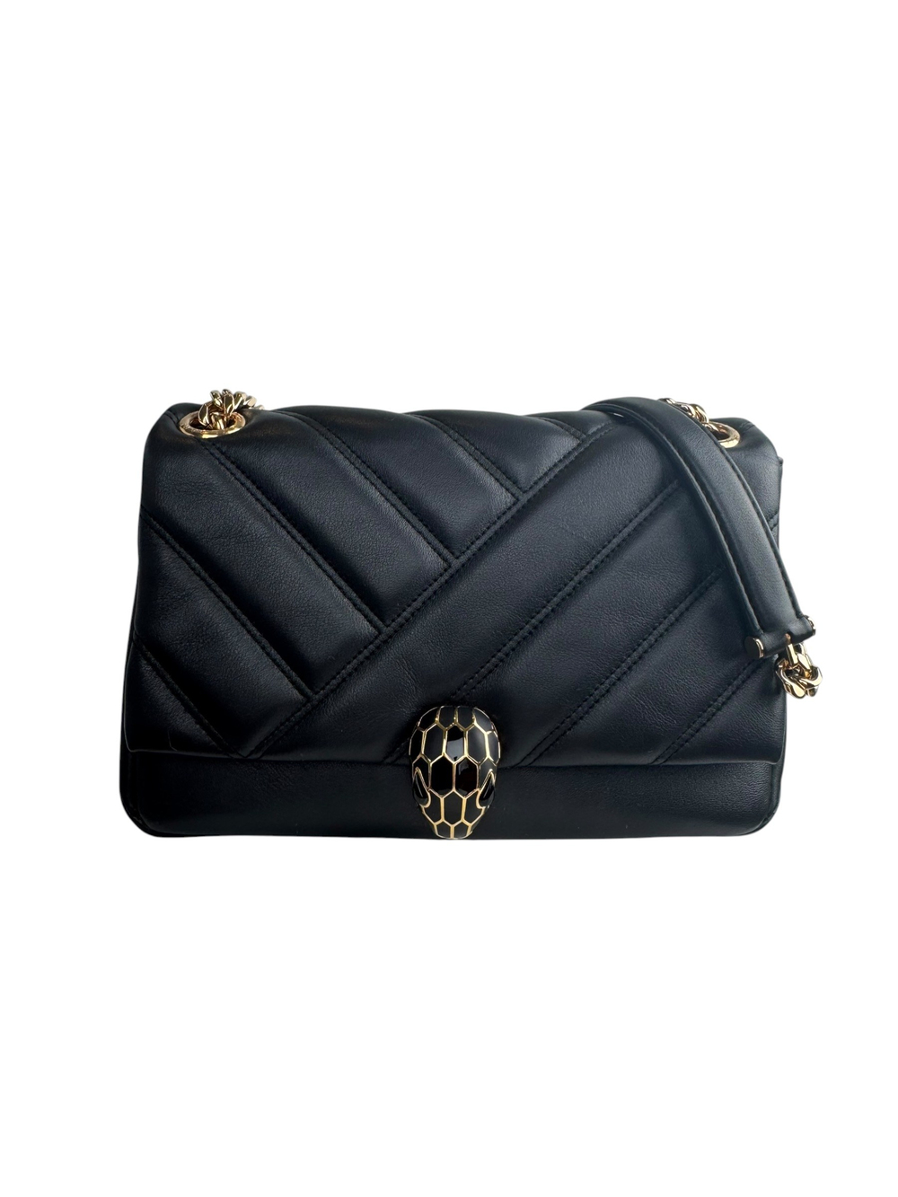BVLGARI BLACK SERPENTI CABOCHON BAG