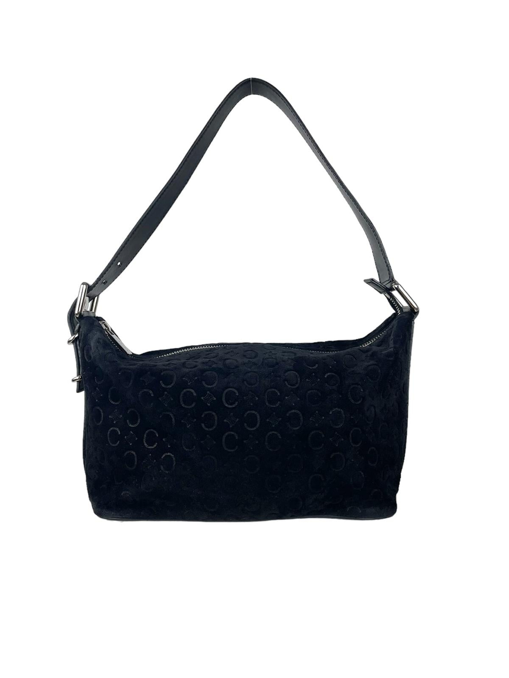 CELINE MACADAM SUEDE SHOULDER BAG