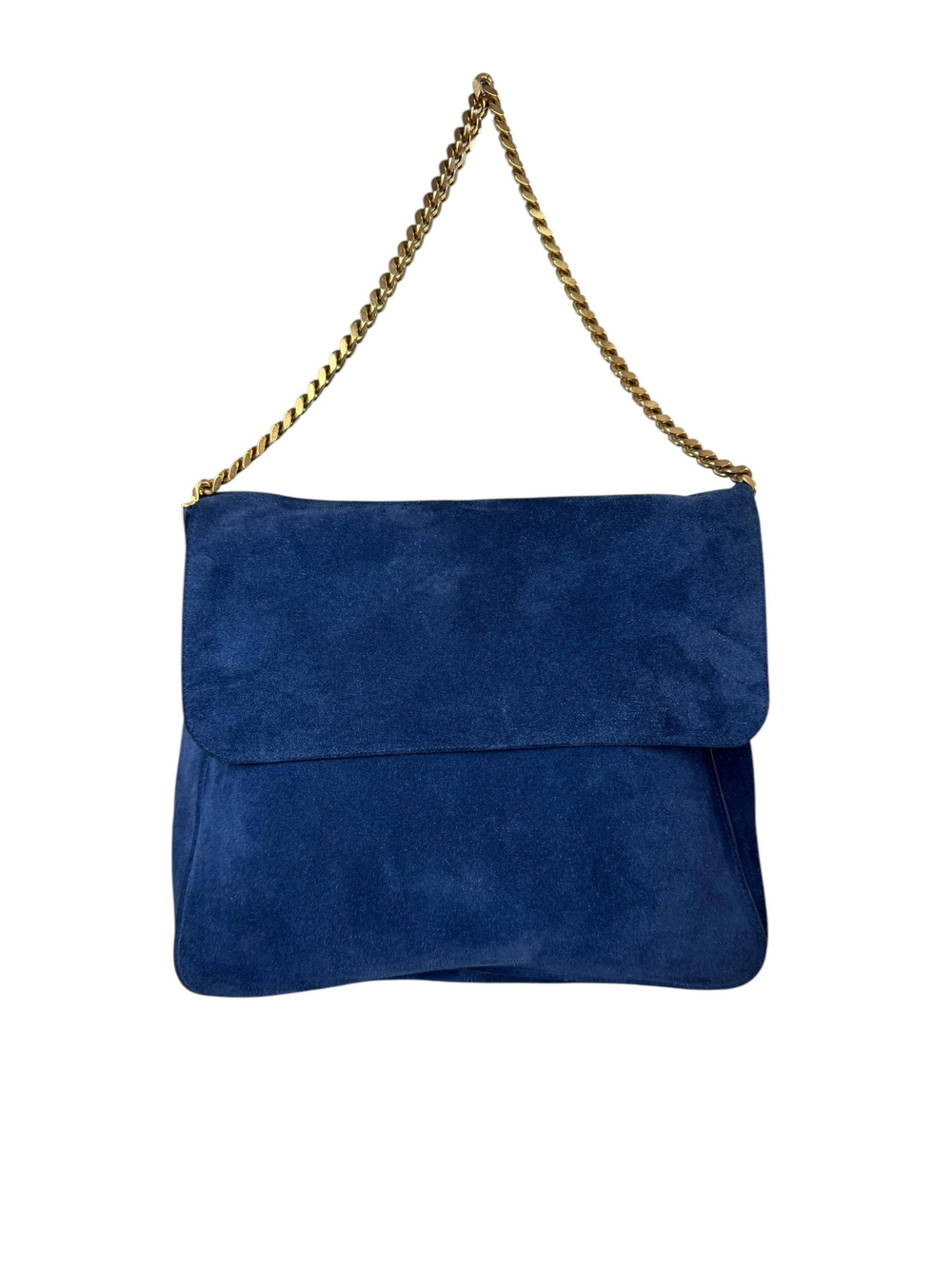 CELINE NAVY SUEDE CHAIN BAG