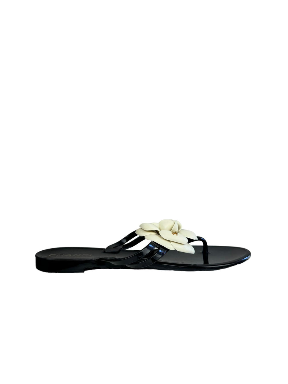 CHANEL CAMELLIA JELLY SANDALS